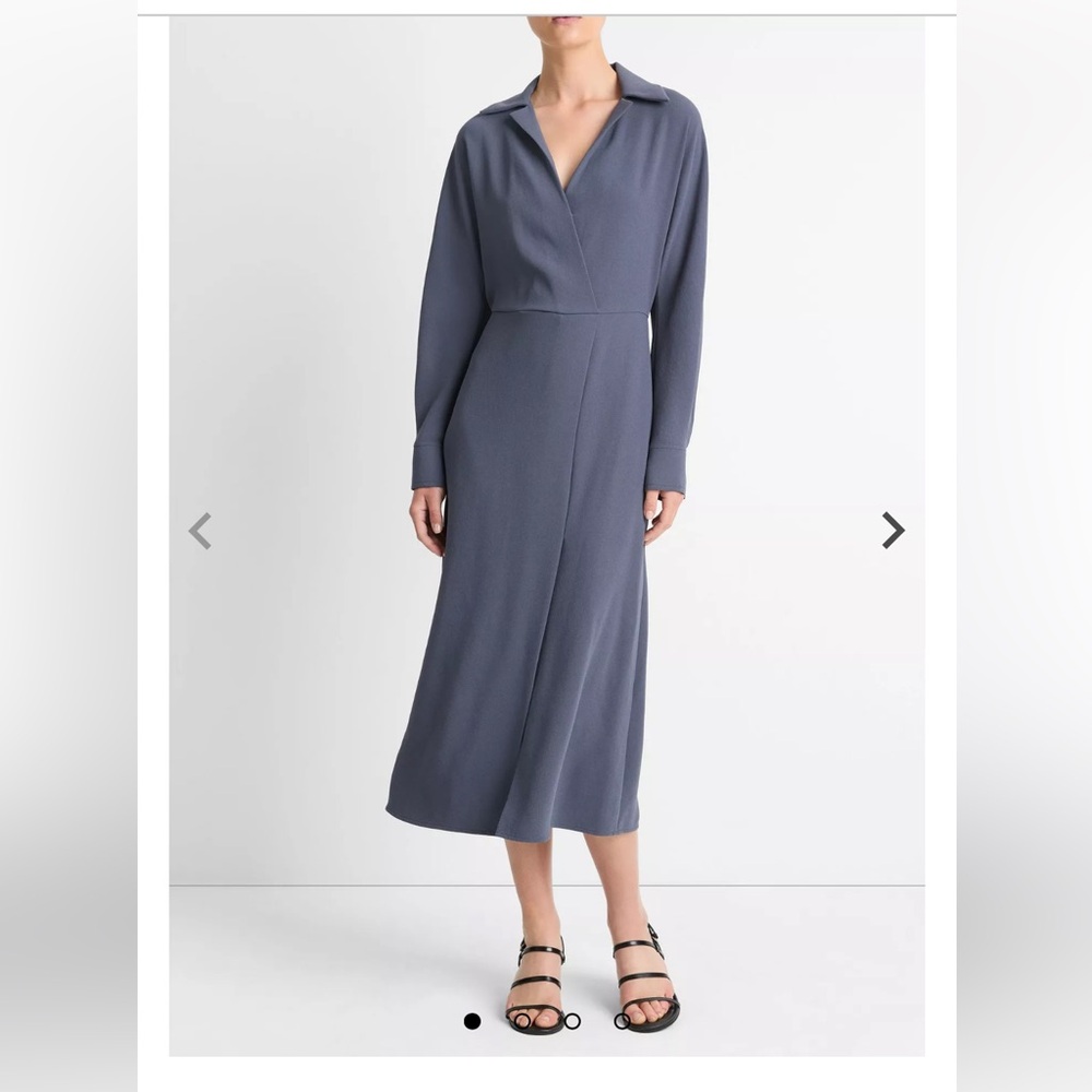 Vince Slate Blue Long Sleeve Dress